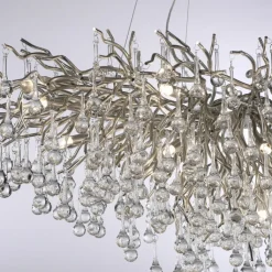 Paul Neuhaus Retrofit Kronleuchter ICICLE 150 x 75 cm stahlfarbig