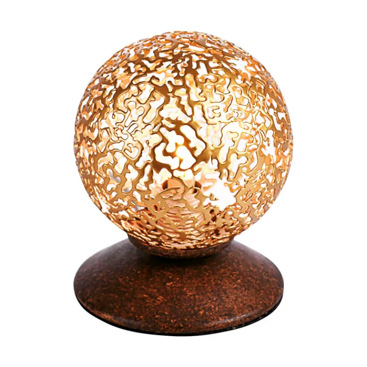 Paul Neuhaus Retrofit Tischlampe GRETA 1-flg rostfarbig/goldfarbig