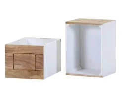 PHILL HILL Barwagen LEWIS 97 x 85 x 43 cm Mango massiv/weiß/schwarz