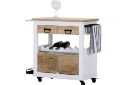 PHILL HILL Barwagen LEWIS 97 x 85 x 43 cm Mango massiv/weiß/schwarz