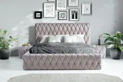 Polsterbett ADRIAN DELUXE silber 180 x 200 cm