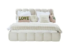 Polsterbett BALOON 180 x 200 cm weiß