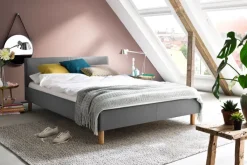 QUARTIER Polsterbett LENA 140 x 200 cm hellgrau