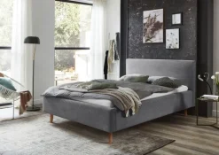 Polsterbett LINUS POSO 140 x 200 cm grau
