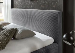 Polsterbett LINUS POSO 140 x 200 cm grau