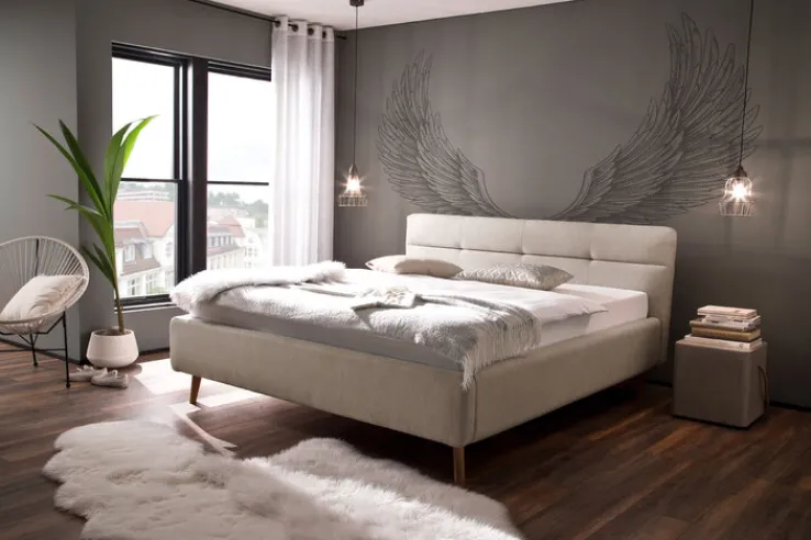 QUARTIER Polsterbett LOTTE 180 x 200 cm beige