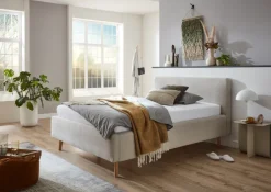 Polsterbett MATTIS 140 x 200 cm Cord beige