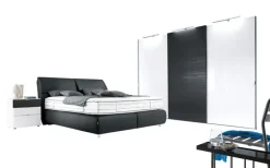 Polsterbett SUPREME COMFORT 180 x 200 cm Lederbezug schwarz