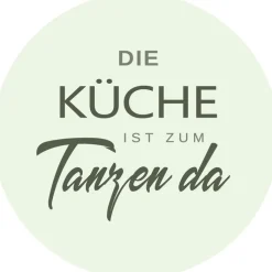 PRO ART Glas Art Bild KÜCHE ZUM TANZEN 20 cm Floatglas