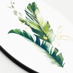 PRO ART Glas-Art Bild WATERCOLOUR PALM LEAVES I Ø 20 cm mehrfarbig