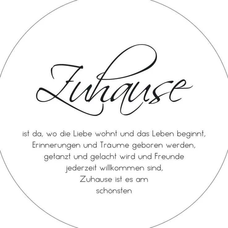 PRO ART Glasbild ZUHAUSE 50 x 50 cm schwarz/ weiß