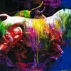 PRO ART Handpainting Bild COLOURFUL BULL II 90 x 100 cm Leinwand mehrfarbig