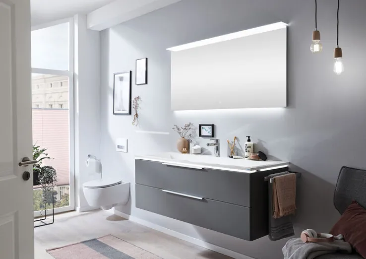 puris Waschplatz STAR LINE 140 cm Quarzgrau matt