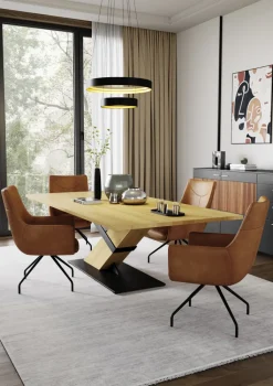 PURO Armlehnstuhl LEON 1 Missouri Leder cognacfarbig/schwarz