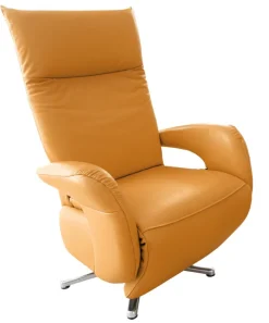 PURO Fernsehsessel CERGY M2-V3 Lederbezug curry