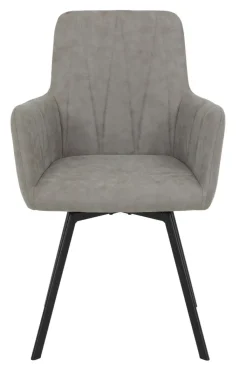 QUARTIER Armlehnstuhl LAURI 2er Set 57 x 60 x 89 cm Grau/Schwarz