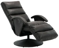 QUARTIER Relaxliege EMIL Lederlook Vintage schwarz