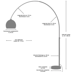 Retrofit Bogenlampe chromfarbig /weiß /Marmor weiß