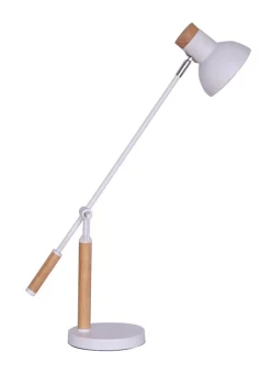 Retrofit Schreibtischlampe MONA weiß /Eiche braun