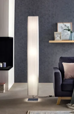 Retrofit Stehlampe eckig 160 cm weiß