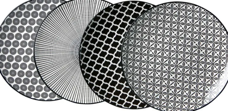 Ritzenhoff & Breker Dessertteller TAKEO 4er Set schwarz/ weiß