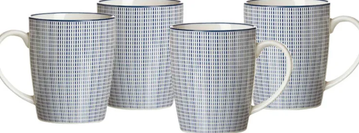 Ritzenhoff & Breker Kaffeebecher ROYAL MAKOTO 4er Set blau/ weiß