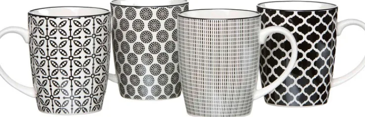 Ritzenhoff & Breker Kaffeebecher TAKEO 4er Set schwarz/ weiß