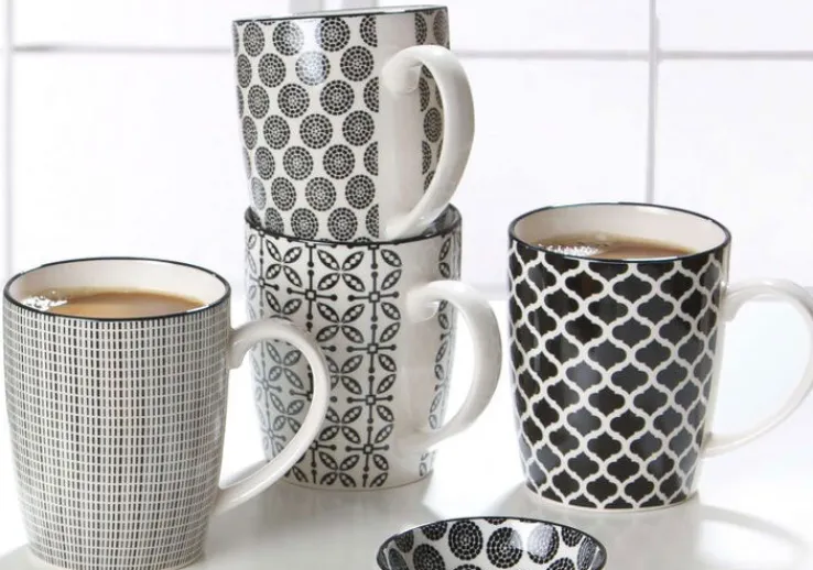 Ritzenhoff & Breker Kaffeebecher TAKEO 4er Set schwarz/ weiß