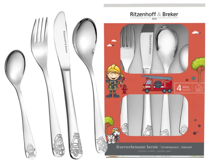 Ritzenhoff & Breker Kinderbesteck-Set FEUERWEHRMANN BERNIE 4-teilig Edelstahl