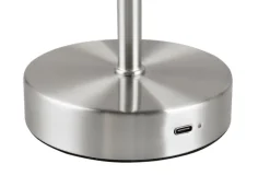 Reality RL RL Akku LED Tischlampe JEFF 30 cm nickelfarbig