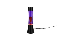 Reality RL RL Lavalampe ETNA, Metall/Glas/Wachs, Höhe 39 cm, LED 21 W, 3.000 K, 260 lm, Schutzklasse 2, IP20, Schwarz/Rot/Lila