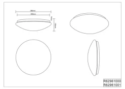 Reality RL RL LED Deckenlampe LUKIDA mit Fernbedienung 38 cm Kunststoff weiß