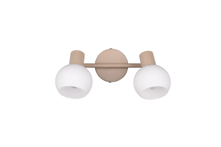 Reality RL RL LED Deckenlampe mit 2 Spots BOBA, Metall/Glas, 25 x 18,5 x 10 cm Beige/Weiß