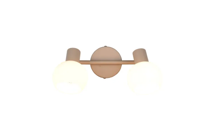 Reality RL RL LED Deckenlampe mit 2 Spots BOBA, Metall/Glas, 25 x 18,5 x 10 cm Beige/Weiß