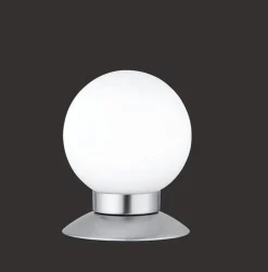 Reality RL RL LED Tischlampe PRINCESS 10 cm silberfarbig mit Glas weiß
