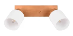 Reality RL RL Retrofit Deckenlampe mit 2 Spots ASSAM Holz naturfarbig
