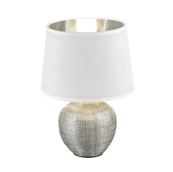 Reality RL RL Retrofit Tischlampe 1 flg mit Textilschirm H 26 LUXOR Silberfarbig