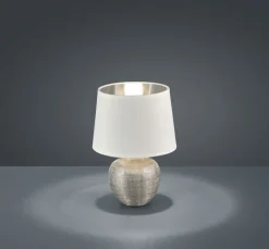 Reality RL RL Retrofit Tischlampe 1 flg mit Textilschirm H 26 LUXOR Silberfarbig