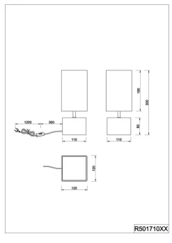 Reality RL RL Retrofit Tischlampe WOODY 12 x 23 cm