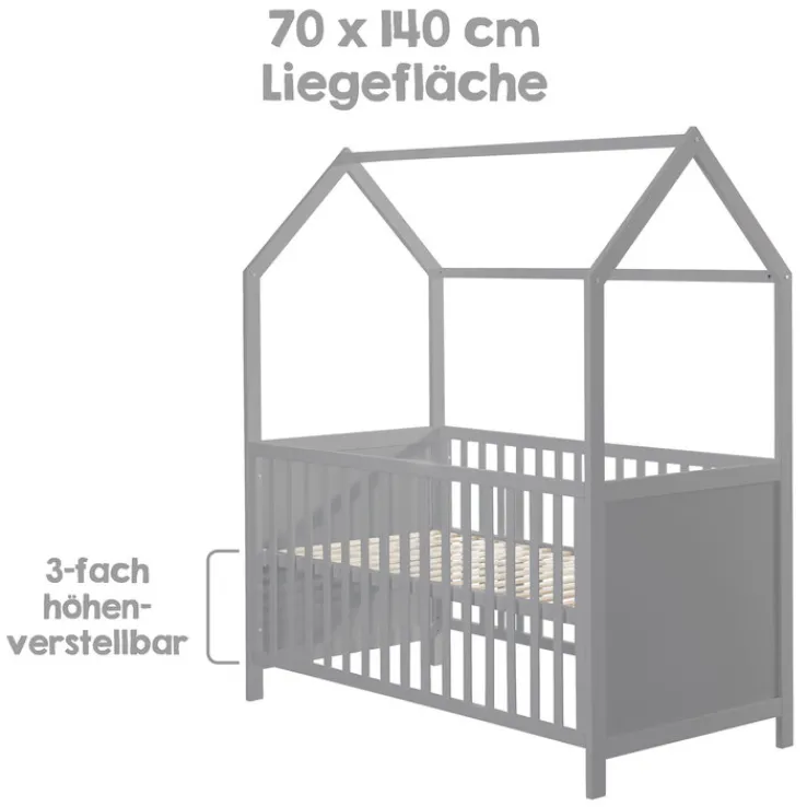 roba Babybett HAUSBETT 70 x 140 cm taupe