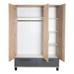Kinder roba Baby-Kleiderschrank ARTESANA braun/ grau