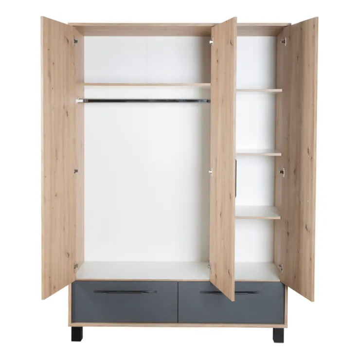 Kinder roba Baby-Kleiderschrank ARTESANA braun/ grau