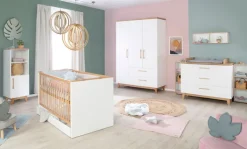 Kinder roba Kinderbett FINN 70 x 140 cm weiß/Buche massiv