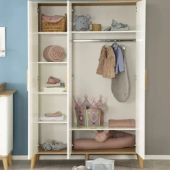 Kinder roba Kinder-Drehtürenschrank PAULINE weiß/ braun