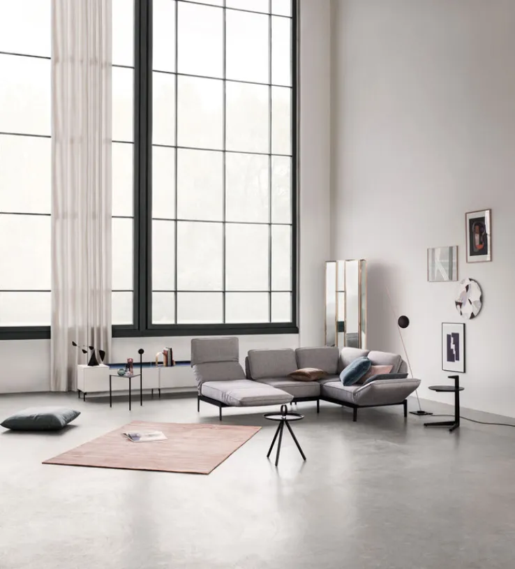 ROLF BENZ Ecksofa MERA 267 x 192 cm Stoffbezug signalgrau