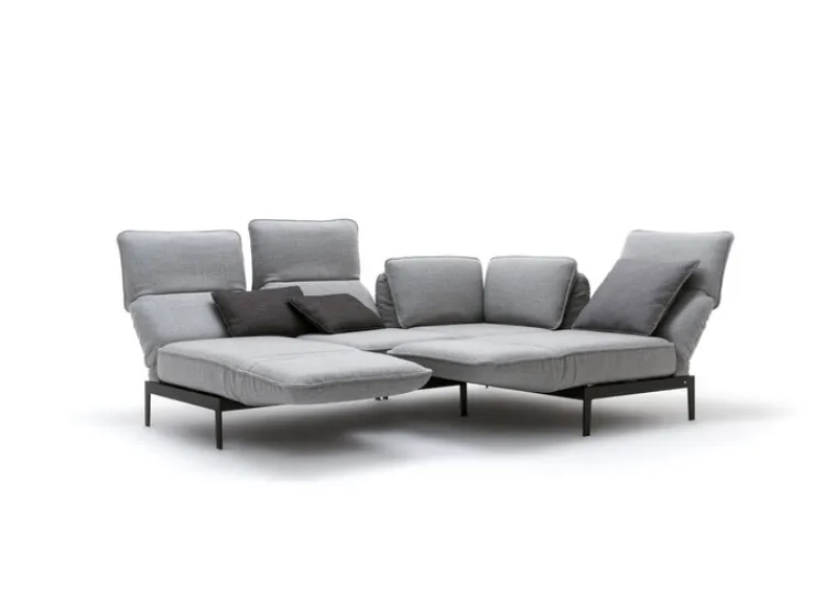 ROLF BENZ Ecksofa MERA 267 x 192 cm Stoffbezug signalgrau