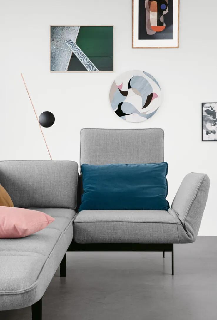 ROLF BENZ Ecksofa MERA 267 x 192 cm Stoffbezug signalgrau