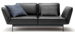ROLF BENZ Ledersofa 2-Sitzer MERA schwarz