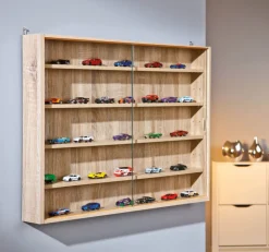 Sammlervitrine FABIO 80x60x9,5 cm Dekor Sonoma-Eiche