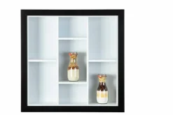 Sammlervitrine LENNY 66,5x66,5x13,7 cm Schwarz/Weiß